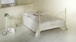 Bett "Amarete" -Bettbezüge Verkäufe 2024 metall bett amarete creme gold gewischt gr