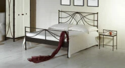 Bett "Arica" -Bettbezüge Verkäufe 2024 metall bett arica anthrazit gold gewischt gr