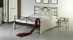 Bett "Arica" -Bettbezüge Verkäufe 2024 metallbett arica anthrazit silber gewischt stabil gr