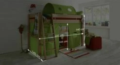 Midi-Hochbett "Kids Fantasy" -Bettbezüge Verkäufe 2024 midi hochbett kids fantasy bemassung grafik