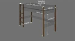 Midi-Hochbett "Kids Nordic" Express -Bettbezüge Verkäufe 2024 midi hochbett kids nordic bemassungs grafik 1