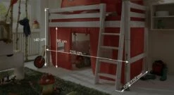 Midi-Hochbett "Kids Paradise" -Bettbezüge Verkäufe 2024 midi hochbett kids paradise bemassung grafik