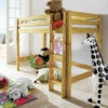 Midi-Hochbett "Kids Paradise" -Bettbezüge Verkäufe 2024 midi hochbett kids paradise kiefernholz natur lackiert