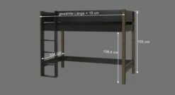 Midi-Hochbett "Kids Town" Color -Bettbezüge Verkäufe 2024 midi hochbett kids town color bemassungs grafik