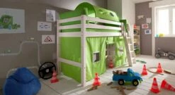 Midi-Hochbett "Kids Paradise" -Bettbezüge Verkäufe 2024 midi rutschen hochbett kids paradise weiss