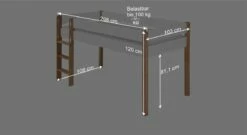 Mini-Hochbett "Kids Nordic" Express -Bettbezüge Verkäufe 2024 mini hochbett kids nordic girls bemassungs grafik 1