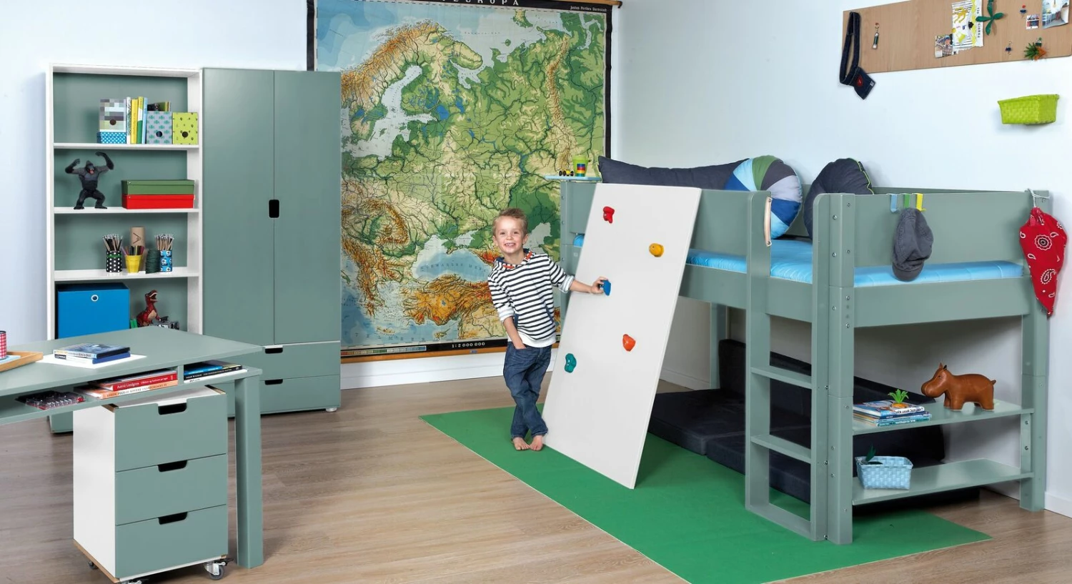 Mini-Hochbett "Kids Town" Color Mit Kletterwand – Bild 7