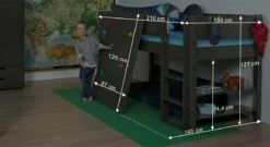 Mini-Hochbett "Kids Town" Color Mit Kletterwand -Bettbezüge Verkäufe 2024 mini hochbett kids town kletterwand bemassung grafik 1