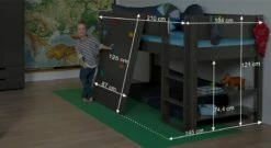 Mini-Hochbett "Kids Town" Mit Kletterwand -Bettbezüge Verkäufe 2024 mini hochbett kids town kletterwand bemassung grafik
