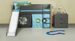 Mini-Rutschen-Hochbett "Kids Town" Color -Bettbezüge Verkäufe 2024 mini rutschen hochbett kids town anthrazit buchenpfosten