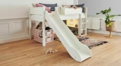 Mini-Rutschen-Hochbett "Kids Town" -Bettbezüge Verkäufe 2024 mini rutschen hochbett kids town weiss modern