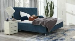 MUSTERRING Polsterbett "Epos" Mit Kopfteil In Rautensteppung