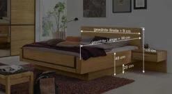 MUSTERRING Bett "Sorrent" In Schwebeoptik -Bettbezüge Verkäufe 2024 musterring bett sorrent schwebeoptik bemassung grafik