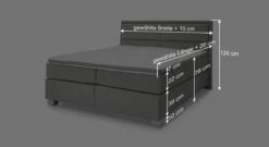 MUSTERRING Boxspringbett "Felina-Basic" Quersteppung -Bettbezüge Verkäufe 2024 musterring boxspringbett felina basic quersteppung bezug hellgrau bemassung grafik