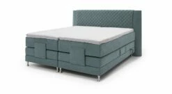 MUSTERRING Boxspringbett "Felina-Motor" Rautensteppung -Bettbezüge Verkäufe 2024 musterring boxspringbett felina motor rautensteppung webstoff wollaehnlich blaugrau