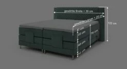 MUSTERRING Boxspringbett "Felina-Motor" Rautensteppung -Bettbezüge Verkäufe 2024 musterring boxspringbett felina motor rautensteppung webstoff wollaehnlich blaugrau bemassung grafik