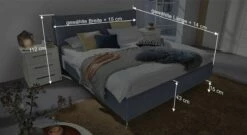 MUSTERRING Polsterbett "Elos" Mit Stehsaum-Kopfteil -Bettbezüge Verkäufe 2024 musterring polsterbett elos stehsaum kopfteil samt bezug bemassungs grafik