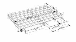 Palettenbett "Nimba" -Bettbezüge Verkäufe 2024 palettenbett grafik bassa 140er breite bemassungs grafik 1
