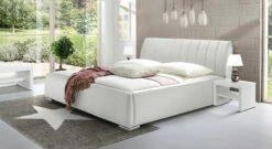 Bett "Lewdown" -Bettbezüge Verkäufe 2024 polsterbett lewdown kunstleder weiss modern gr