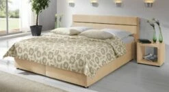 Bett "Severo" -Bettbezüge Verkäufe 2024 polsterbett severo microvelours beige gr