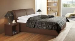 Bett "Trapani" -Bettbezüge Verkäufe 2024 polsterbett trapani meliert kunstleder braun