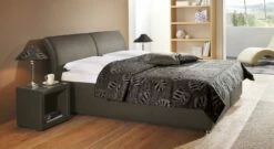 Bett "Trapani" -Bettbezüge Verkäufe 2024 polsterbett trapani meliert kunstleder grau