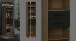 Regal "Nolan" -Bettbezüge Verkäufe 2024 regal nolan schmal dunkel schublade bemassung grafik