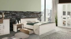 Schubkasten-Bett Mit Nachttischen "Jordi" -Bettbezüge Verkäufe 2024 schlafzimmer jordi preiswert weiss