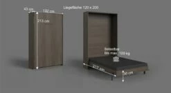 Schrankbett "Caminos" -Bettbezüge Verkäufe 2024 schrankbett caminos 120cm breite bemassungsgrafik