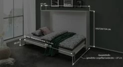 Schrankbett "Tampico" -Bettbezüge Verkäufe 2024 schrankbett tampico bemassung grafik