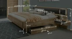 Schubkasten-Bett "Alwara" -Bettbezüge Verkäufe 2024 schubkasten bett alwara inklusive bettschublade bemassungs grafik1