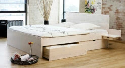 Bett "Finnland" 22 Bett "Finnland" -Bettbezüge Verkäufe 2024 schubkasten bett finnland kiefernholz weiss gr