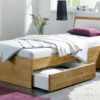 Schubkasten-Einzelbett "Leova" -Bettbezüge Verkäufe 2024 schubkasten bett leova kernbuche natur gr