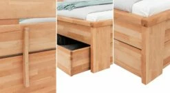 Schubkasten-Bett "Tamira" -Bettbezüge Verkäufe 2024 schubkasten bett tamira kernbuche massiv