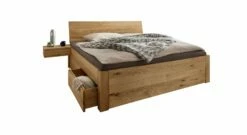 Schubkasten-Bett "Taric" -Bettbezüge Verkäufe 2024 schubkasten bett taric massiv wildeichenholz klassisch