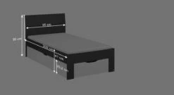 Schubkasten-Bett "Zaida" -Bettbezüge Verkäufe 2024 schubkasten bett zaida bemassung grafik breite 95 cm