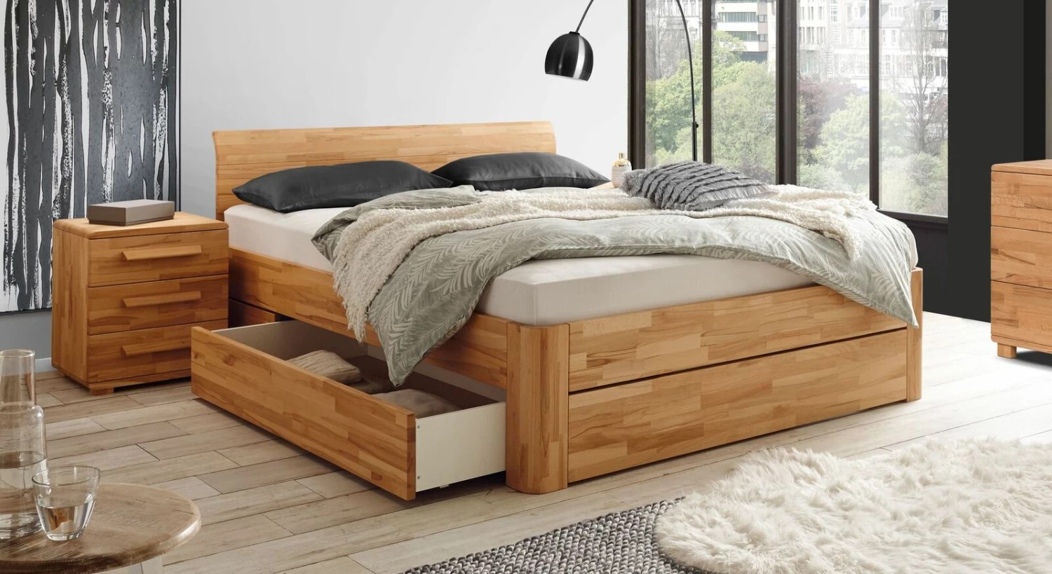 Schubkasten-Doppelbett "Gavino" 3 Schubkasten-Doppelbett "Gavino"