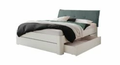 Schubkasten-Doppelbett "Jomandio" -Bettbezüge Verkäufe 2024 schubkasten doppelbett jomandio kopfteil blaugrau