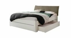 Schubkasten-Doppelbett "Jomandio" -Bettbezüge Verkäufe 2024 schubkasten doppelbett jomandio kopfteil sandgrau