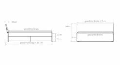 Schubkasten-Doppelbett "Manchester" 14 Schubkasten-Doppelbett "Manchester" -Bettbezüge Verkäufe 2024 schubkasten doppelbetten bemassungs skizze 1