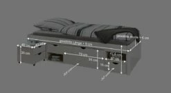 Schubkasten-Einzelbett "Göteborg" -Bettbezüge Verkäufe 2024 schubkasten einzelbett goeteborg schubladen nachttisch bemassung grafik