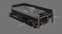 Schubkasten-Bett "Kids Nordic" Express -Bettbezüge Verkäufe 2024 schubkastenbett kids nordic bemassungs grafik