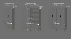 Schubladen-Kleiderschrank "Kids Town" Retro -Bettbezüge Verkäufe 2024 schubladen kleiderschrank kids town retro bemassung grafik