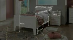 Seniorenbett "Zeven" -Bettbezüge Verkäufe 2024 seniorenbett zeven bemassung grafik