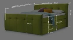 SET ONE Bettkasten-Boxspringbett "Florida" Biese 25 SET ONE Bettkasten-Boxspringbett "Florida" Biese -Bettbezüge Verkäufe 2024 set one bettkasten boxspringbett florida biese gruen bemassung grafik