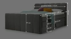 SET ONE Bettkasten-Boxspringbett "Florida" Doppelnähte -Bettbezüge Verkäufe 2024 set one bettkasten boxspringbett florida doppelnaehte grau bemassung grafik