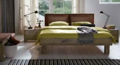 Bett "Morena" -Bettbezüge Verkäufe 2024 wildeichebett morena 20cm coffee marone