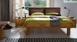 Bett "Morena" -Bettbezüge Verkäufe 2024 wildeichebett morena 25cm natur marone