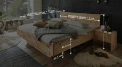 Bett "Antelao" -Bettbezüge Verkäufe 2024 zirbenbett antelao bemassungs grafik