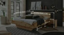 Bett "Lautaro" -Bettbezüge Verkäufe 2024 zirbenbett lautaro bemassungs grafik